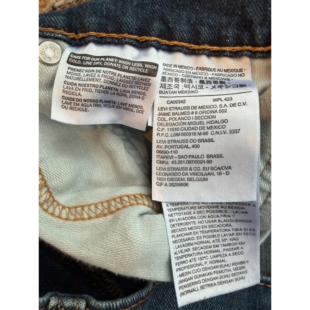 Levis 505 Regular Fit Straight Leg Jeans Medium Wash Blue 34x32 Mens Denim